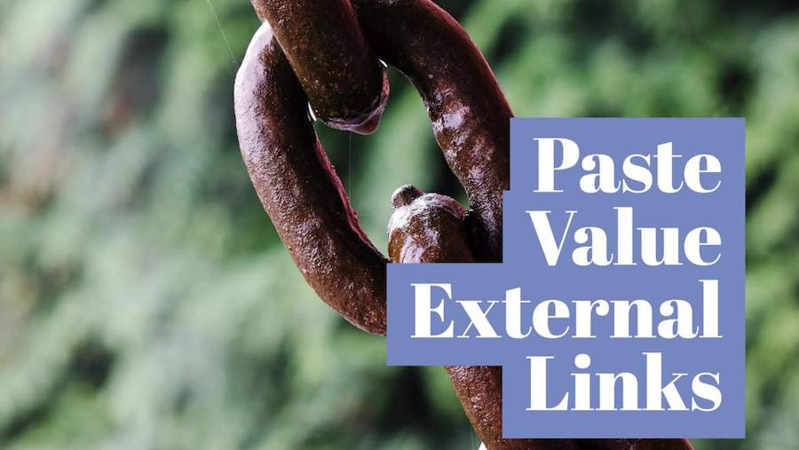 Paste Values for External Links