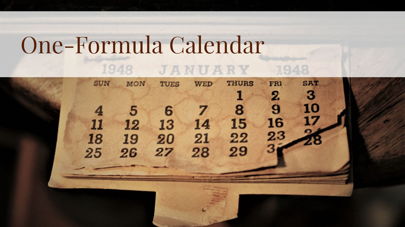 Calendar in Excel with One Formula (Array Entered, of Course!)