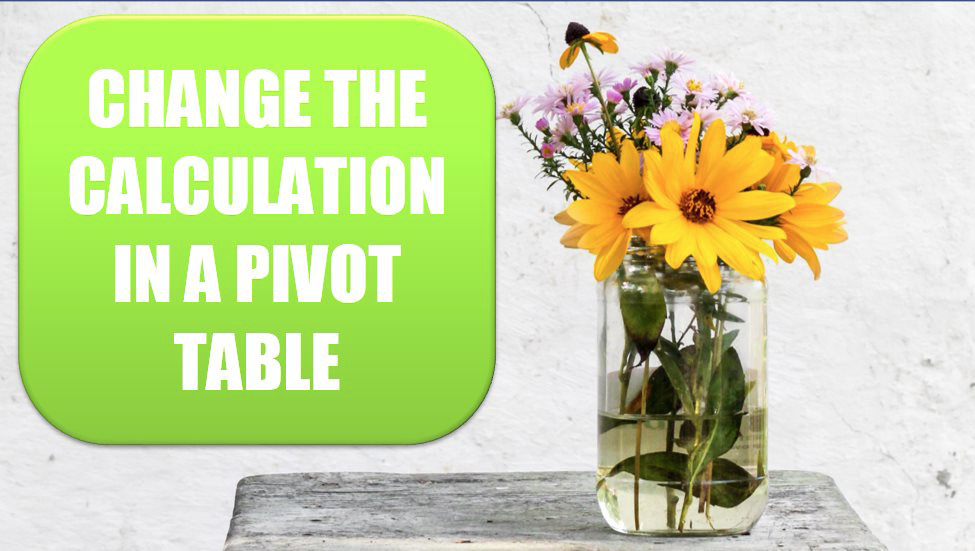 Change the Calculation in a Pivot Table. Photo Credit: NordWood Themes at Unsplash.com