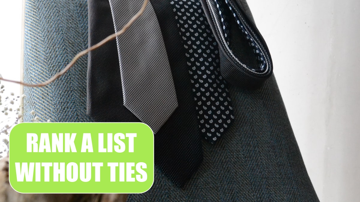 Rank a List Without Ties