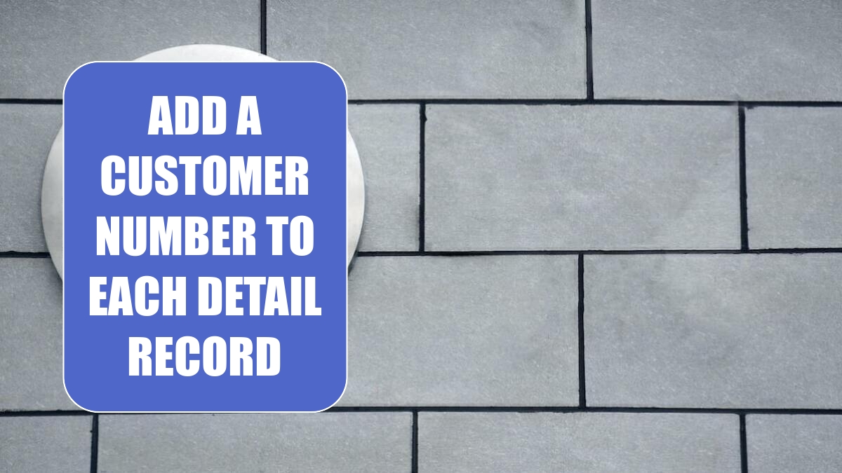 Add a Customer Number to Each Detail Record