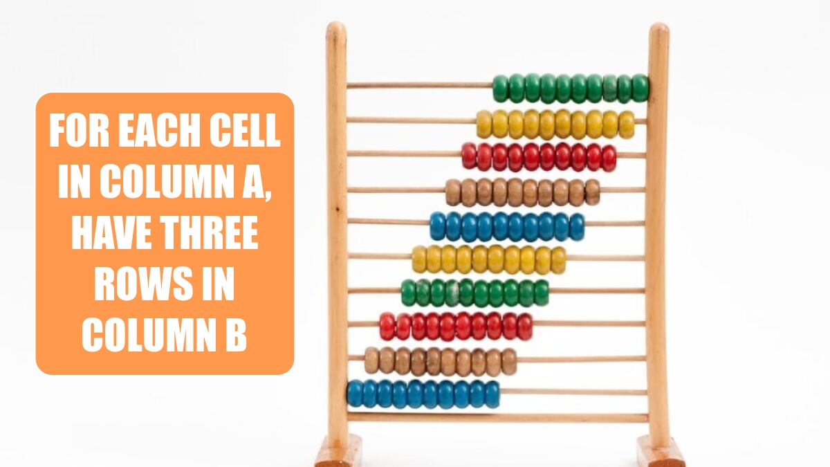 For Each Cell in Column A, Have Three Rows in Column B
