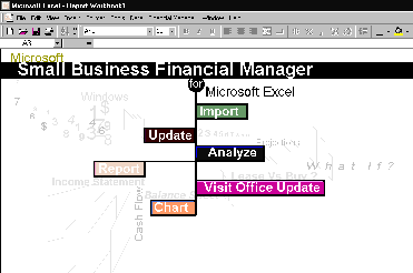 Microsoft Small Business Financial Manager Menu
