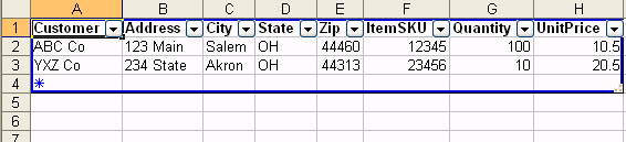 XML Data in Excel Worksheet