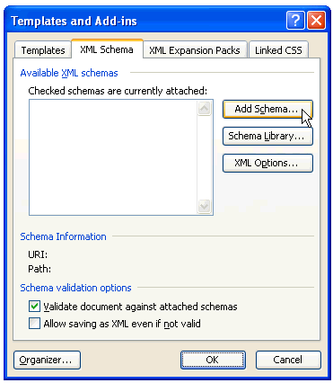 XML Schema Tab