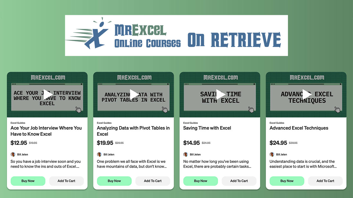 MrExcel Online Courses on Retrieve