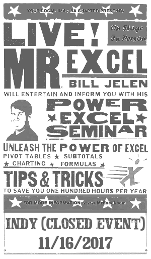 MrExcel Seminar at INDY (CLOSED EVENT)