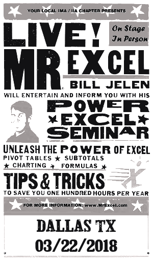 MrExcel Seminar at DALLAS TX