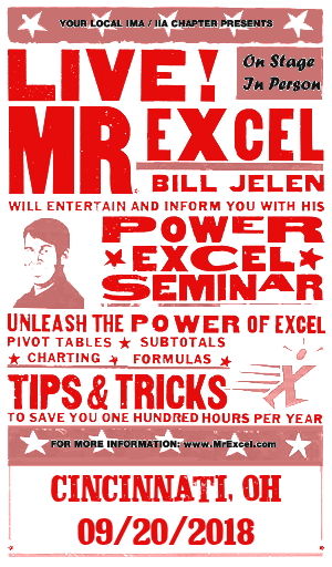 MrExcel Seminar at CINCINNATI, OH