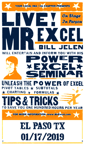 MrExcel Seminar at EL PASO TX