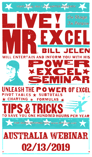MrExcel Seminar at AUSTRALIA WEBINAR
