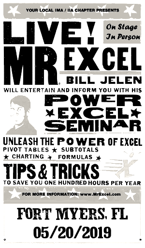 MrExcel Seminar at FORT MYERS, FL