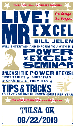 MrExcel Seminar at TULSA, OK