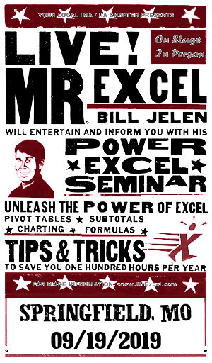 MrExcel Seminar at SPRINGFIELD, MO