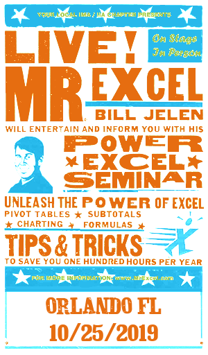MrExcel Seminar at ORLANDO FL