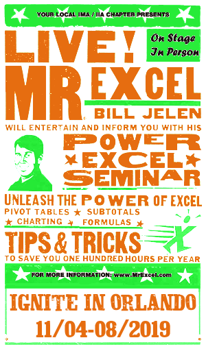 MrExcel Seminar at ORLANDO FL