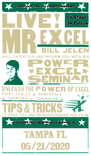 MrExcel Seminar at TAMPA FL