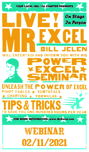 MrExcel Seminar at WEBINAR
