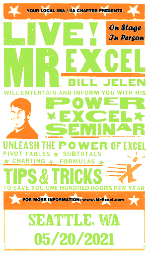 MrExcel Seminar at SEATTLE, WA