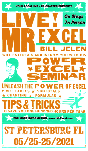 MrExcel Seminar at ST PETERSBURG FL