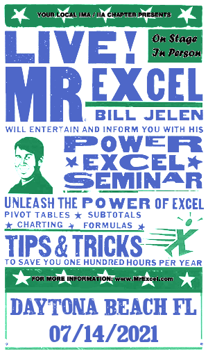 MrExcel Seminar at DAYTONA BEACH FL