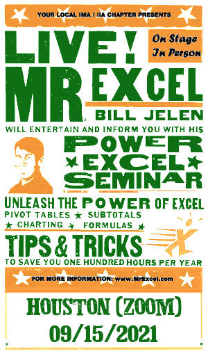 MrExcel Seminar at HOUSTON (VIA ZOOM)