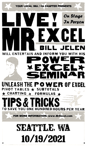 MrExcel Seminar at SEATTLE, WA