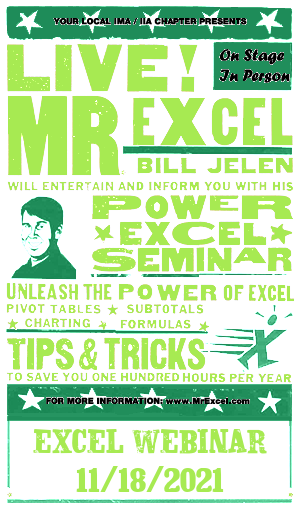 MrExcel Seminar at EXCEL WEBINAR