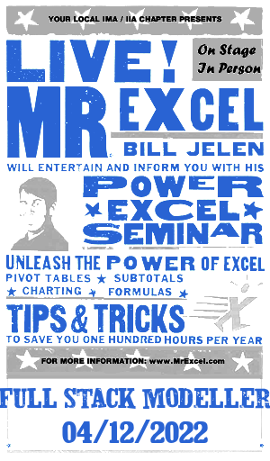 MrExcel Seminar at Webinar for Full Stack Modeller