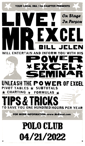 MrExcel Seminar at BOCA RATON, FL