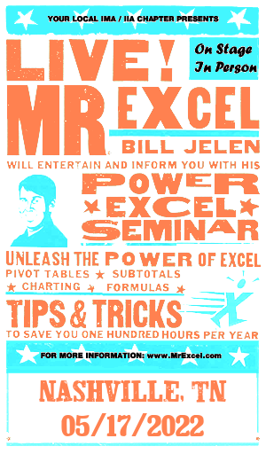 MrExcel Seminar at NASHVILLE, TN