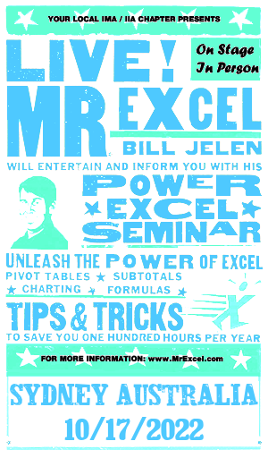 MrExcel Seminar at SYDNEY AUSTRALIA