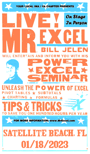 MrExcel Seminar at SATELLITE BEACH, FL