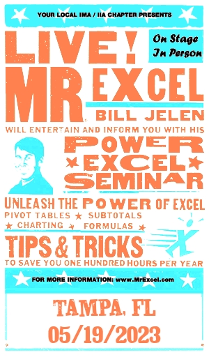 MrExcel Seminar at TAMPA, FL