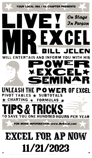 MrExcel Seminar at DALLAS, TX